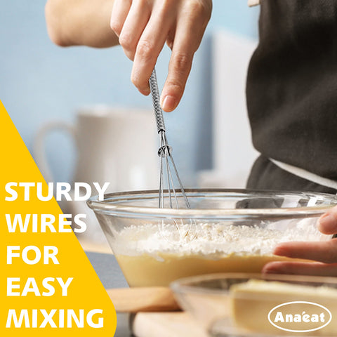 Anaeat mini whisks in 5 and 7 inches perfect for cups and small bowls