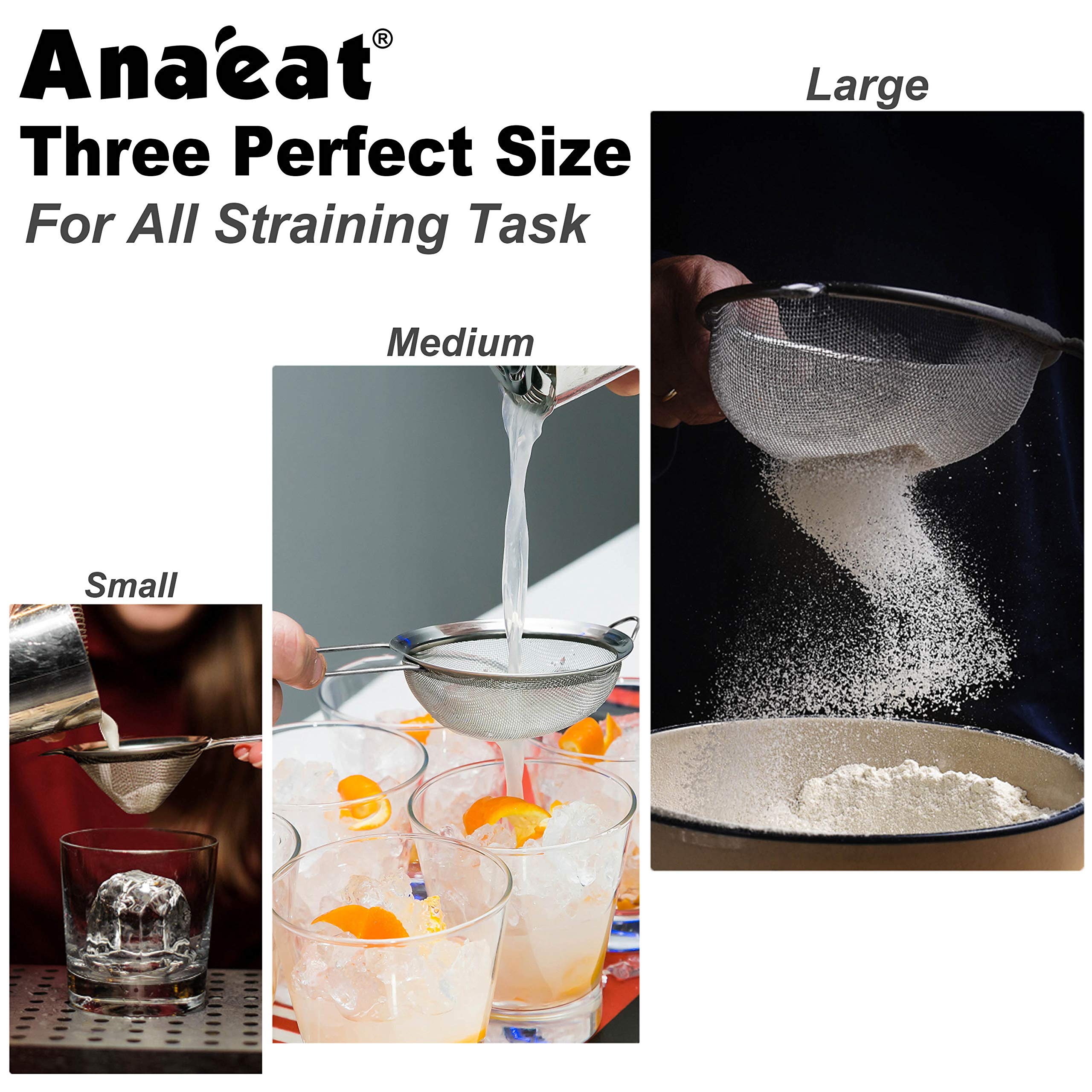 Anaeat versatile strainer for tea, coffee, flour and spices.