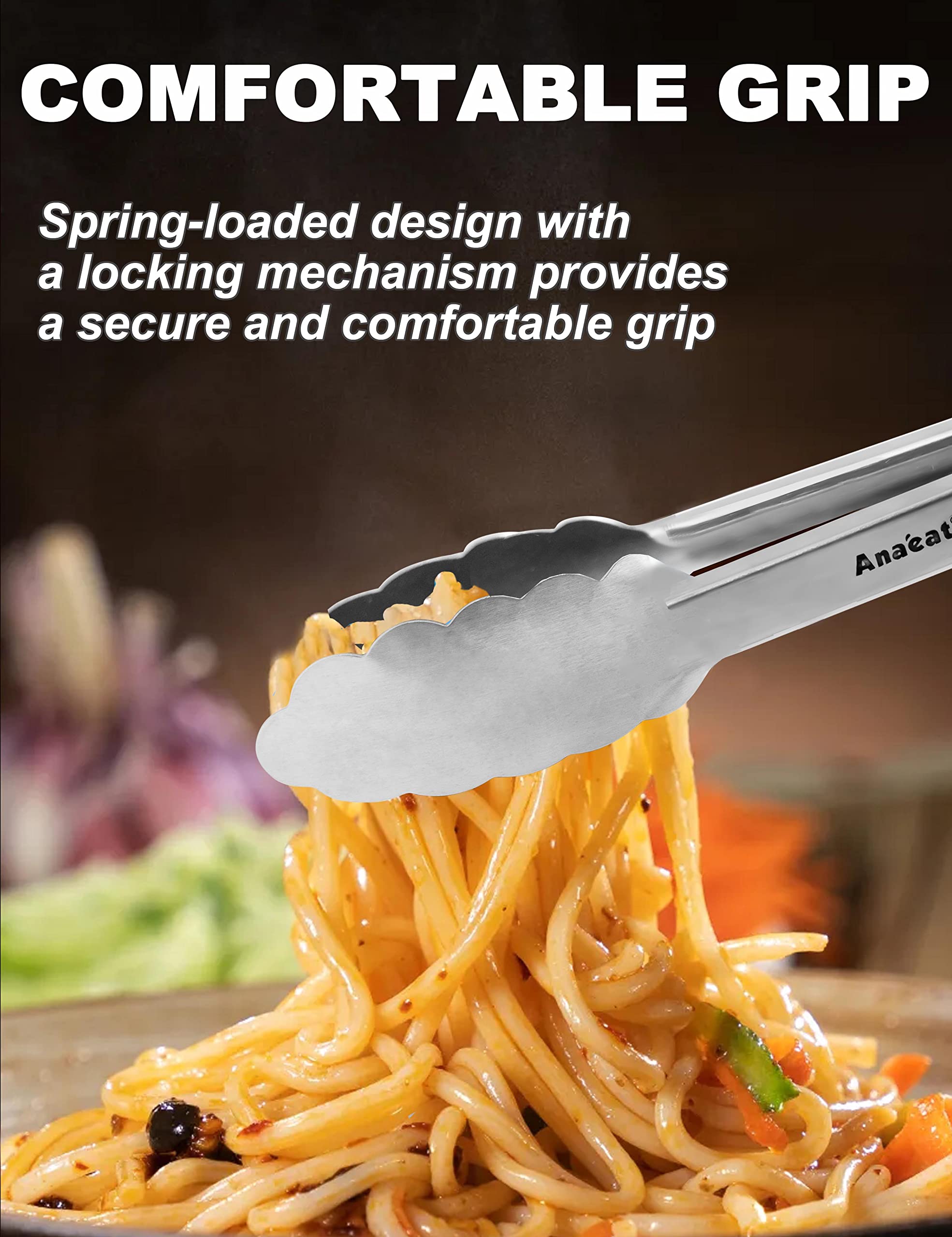 Anaeat tongs ideal for grilling and BBQ use