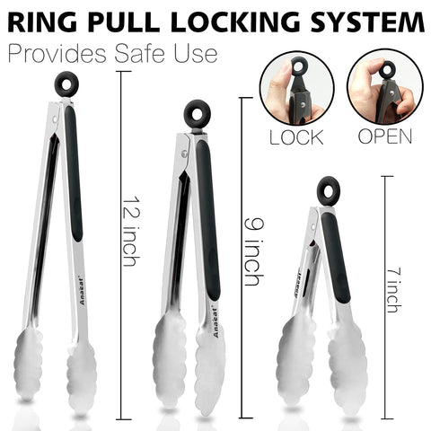 Hanging loop on Anaeat tongs for easy kitchen storage