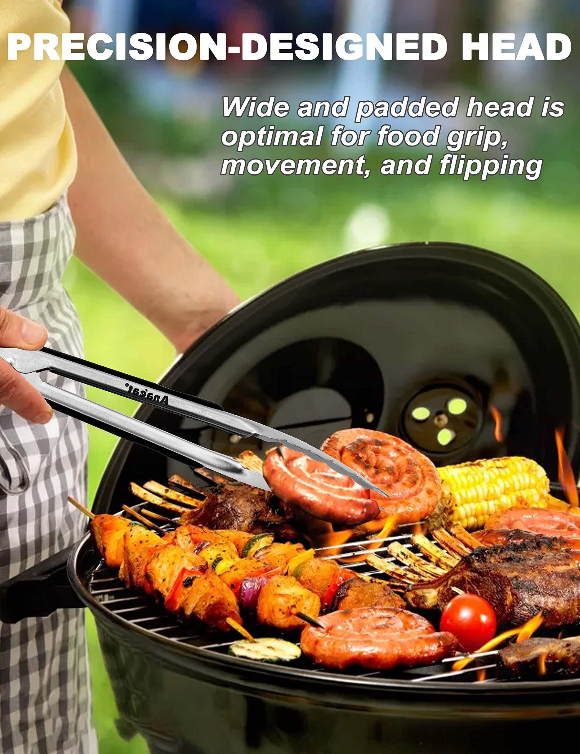 Pull ring lock keeps Anaeat tongs secure when stored on hooks