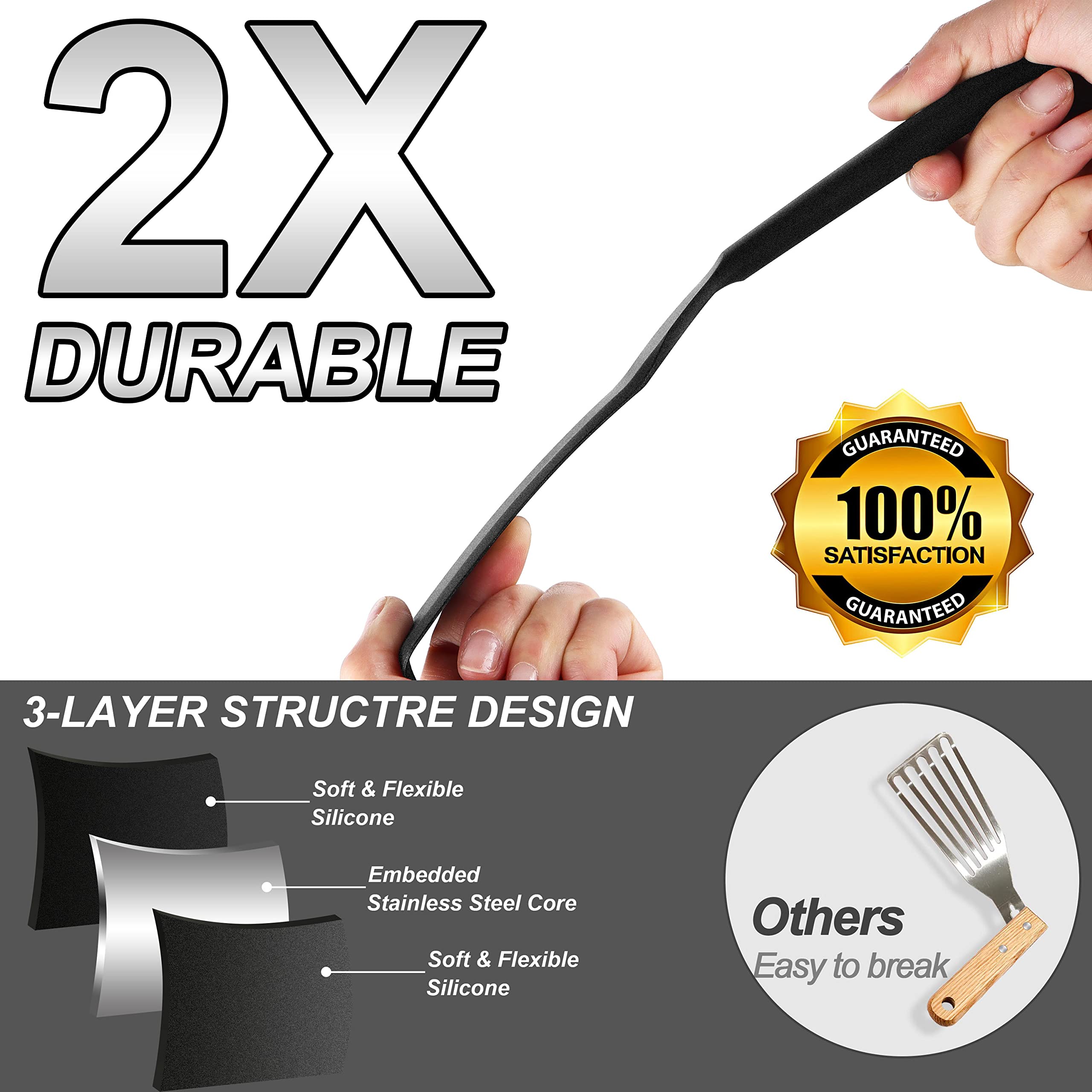 Anaeat seamless-design spatula, dishwasher-safe for easy cleaning and hygienic kitchen use.