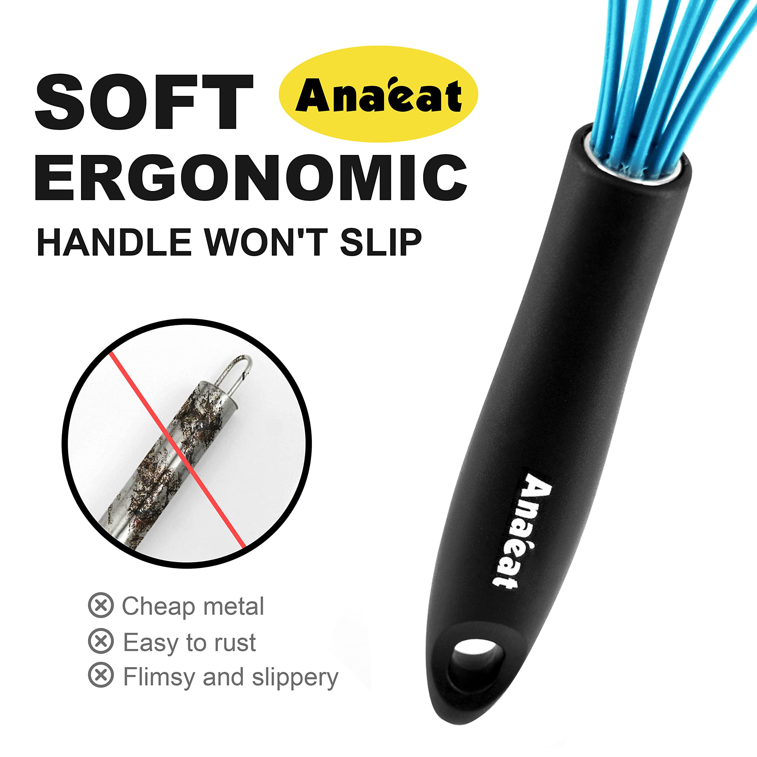 Anaeat brand quality guarantee badge on the whisk