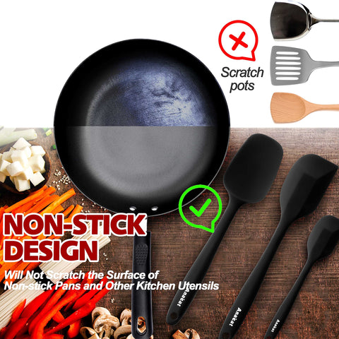 Anaeat silicone spatulas are heat resistant up to 460°F for high-heat cooking.