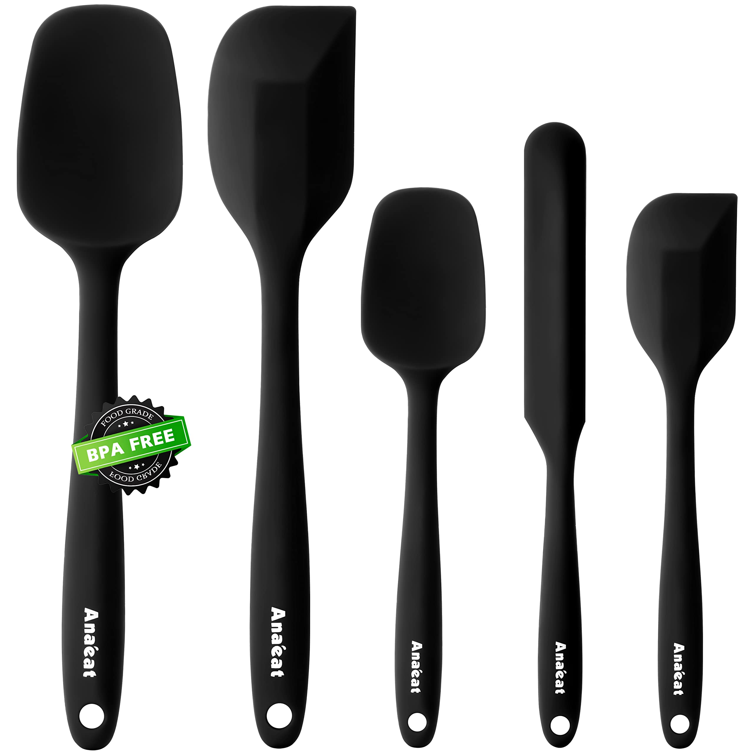Anaeat silicone spatulas; seamless one-piece design for easy cleaning and non-stick cooking.