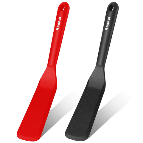 Anaeat silicone thin spatula set of 2, mini brownie-serving, ideal for delicate flips and clean brownie servings.