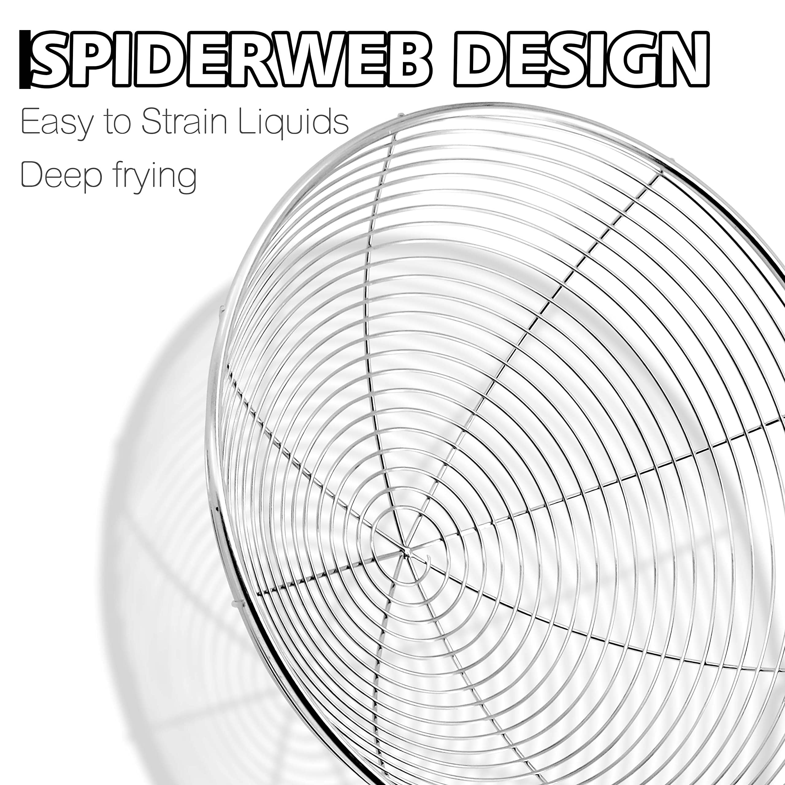Anaeat spider skimmer 6-1-inch long-handled safety for frying.