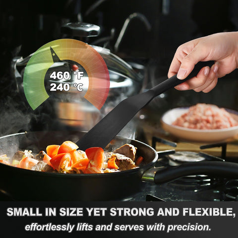 Anaeat spurtle turner silicone egg-pancake, perfect for flipping eggs and pancakes on nonstick cookware.