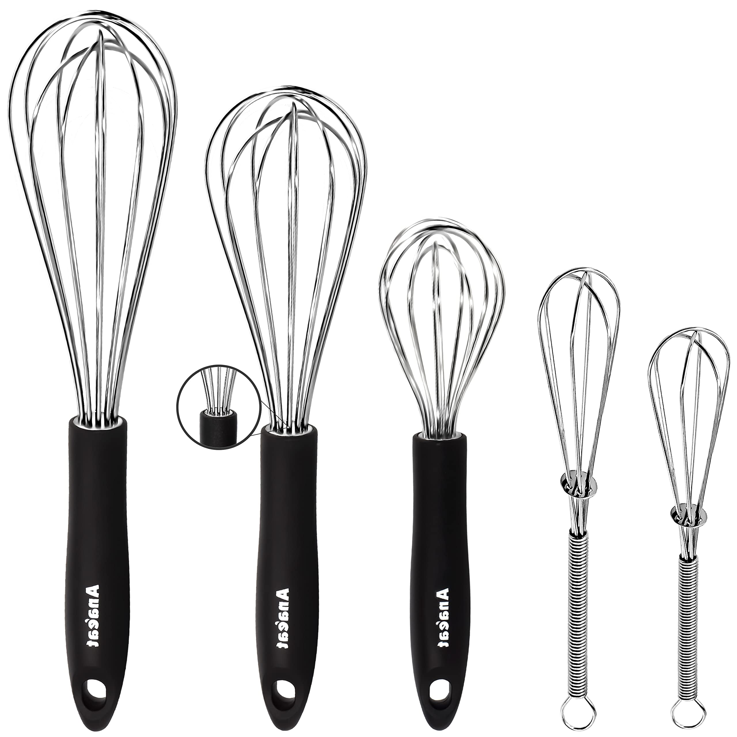 Anaeat whisk set main image showing versatile sizes for eggs, batters, and sauces