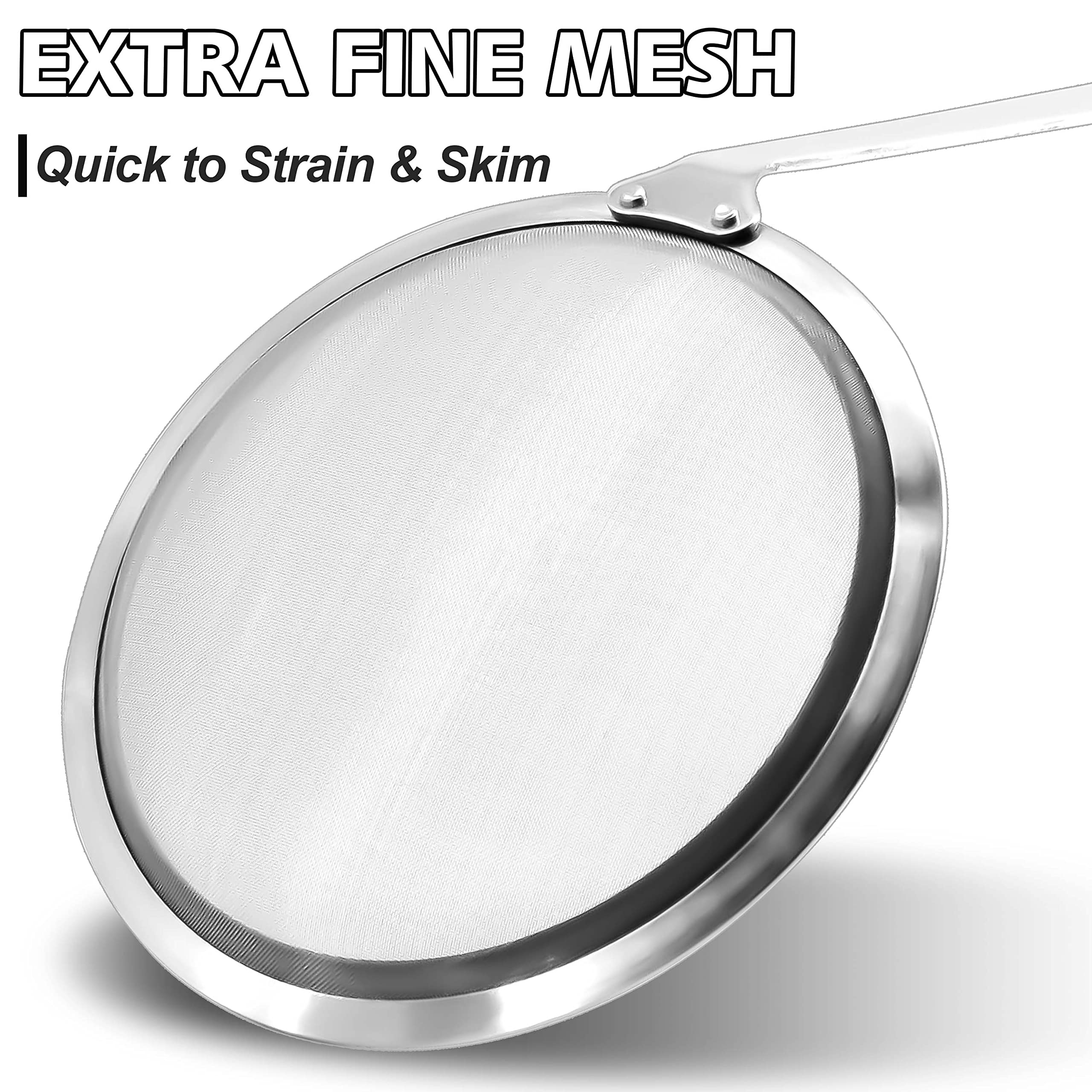 Anaeat stainless steel skimmer close-up reveals premium mesh