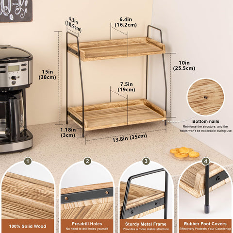 ANBOXIT 2-tier bottom shelf stores cups and condiments neatly