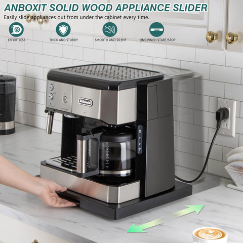ANBOXIT Appliance Slider front view, wide, scratch-free countertop support