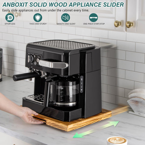 ANBOXIT appliance slider features silent wheels to prevent countertop scratches.