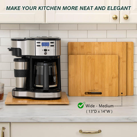 ANBOXIT bamboo appliance slider moves appliances from under the cabinet with ease