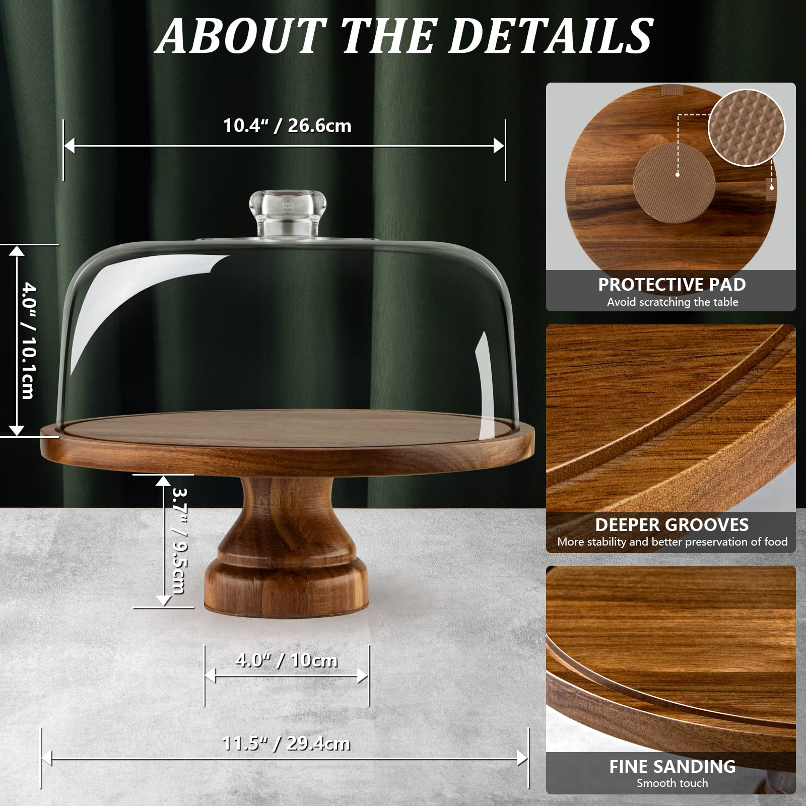 ANBOXIT food-grade acrylic dome offering safe dessert presentation
