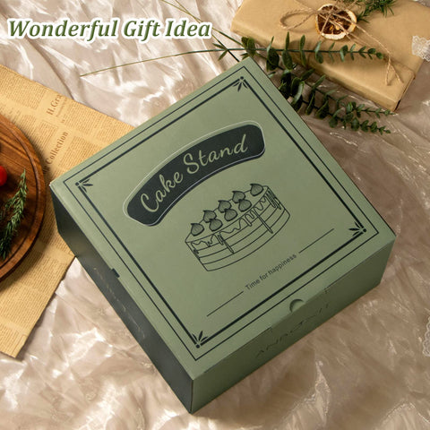 ANBOXIT footed wood display base supporting desserts securely