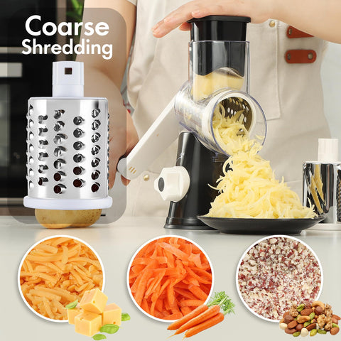 ANCEVSK hand crank close-up highlights easy turning for effortless shredding.