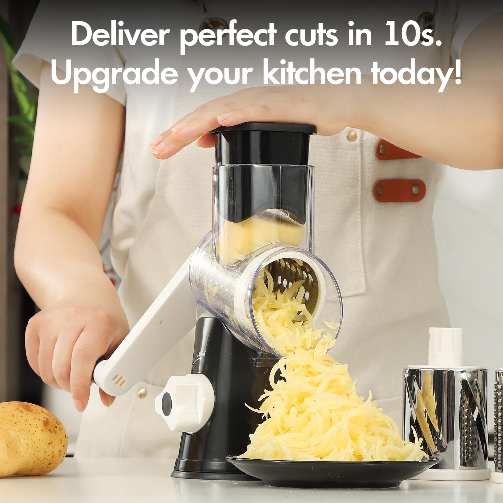 ANCEVSK kitchen-friendly design supports cheese, potatoes, cucumbers, and more.