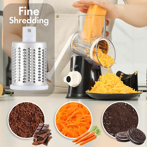 ANCEVSK cheese grater stainless steel drum shows durable, precise cuts.