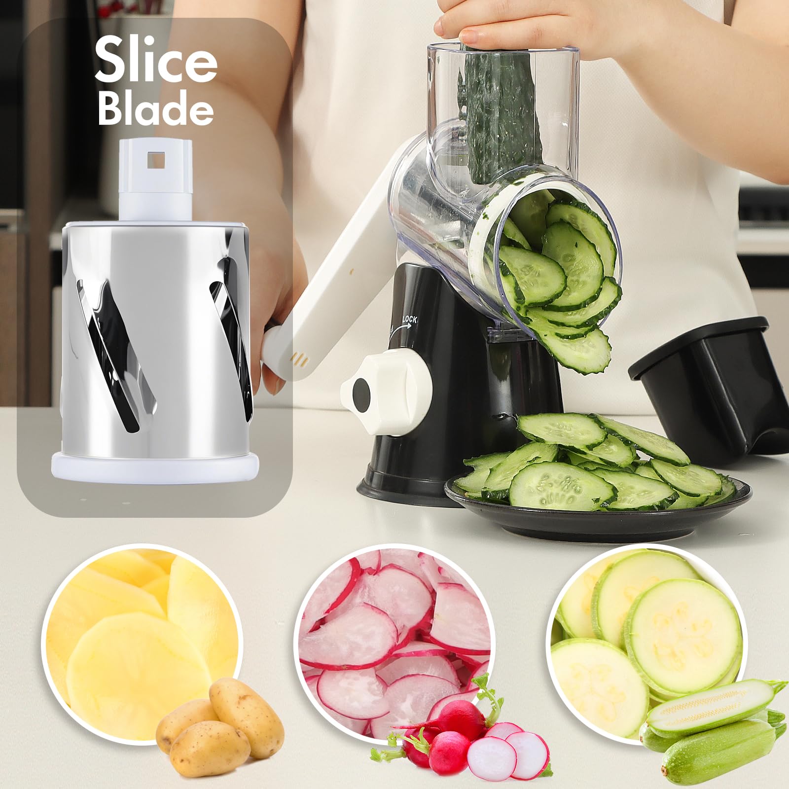 ANCEVSK cheese grater suction base demonstrates strong counter grip during use.