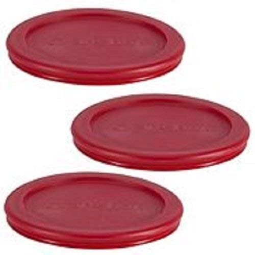 3-pack red replacement lids for Anchor Hocking 2 cup containers.