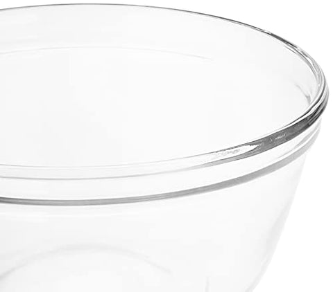 Anchor Hocking round mixing bowl is dishwasher safe for easy cleanup