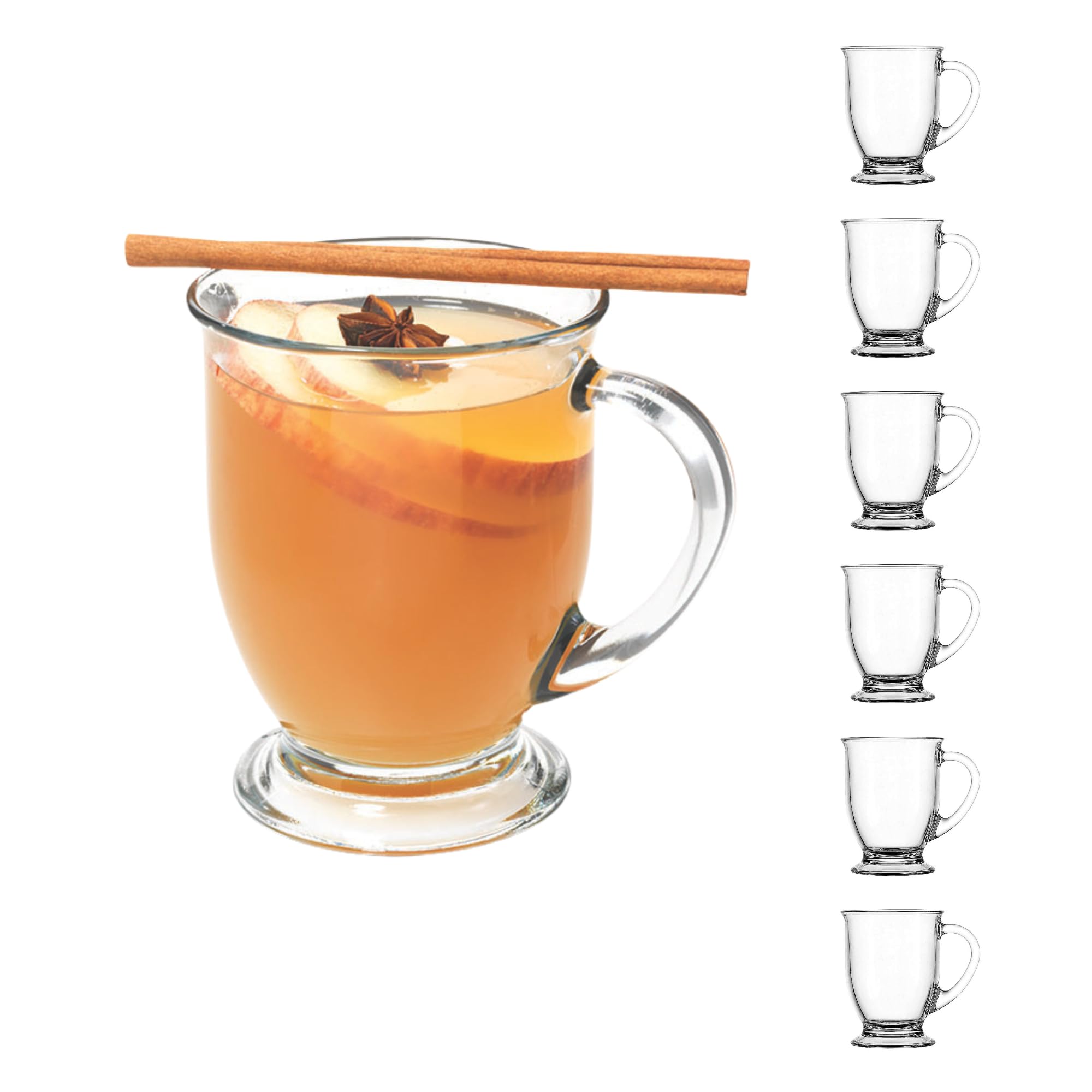 Anchor Hocking Café Glass Mug 16 oz front view, ideal for hot coffee