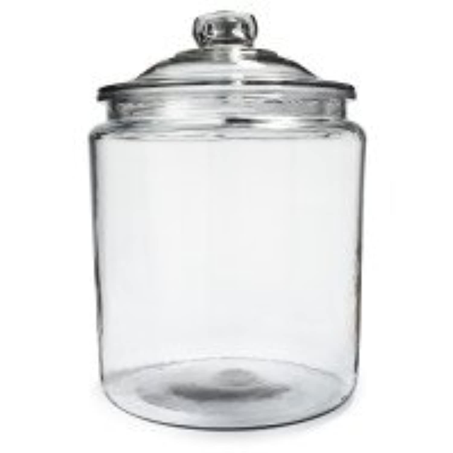 Anchor Hocking Heritage Hill half-gallon canister side view showing flat sides.