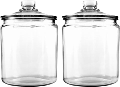 Anchor Hocking Heritage Hill jar set of two front view for pantry organization