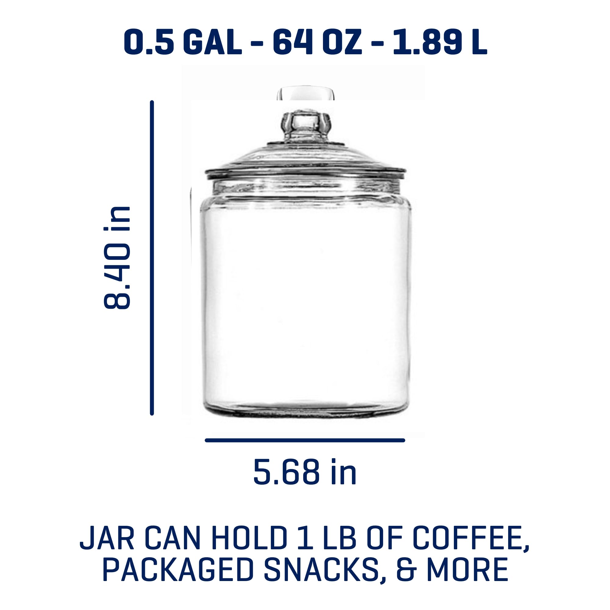 Anchor Hocking Heritage Hill jar wide mouth open for quick filling