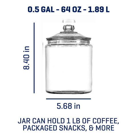 Anchor Hocking Heritage Hill jar wide mouth open for quick filling