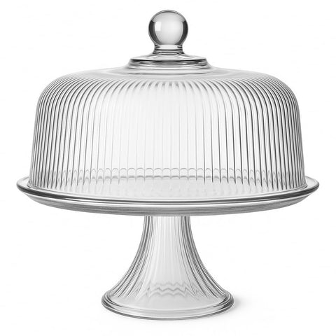 Anchor Hocking Monaco cake plate with clear display for desserts
