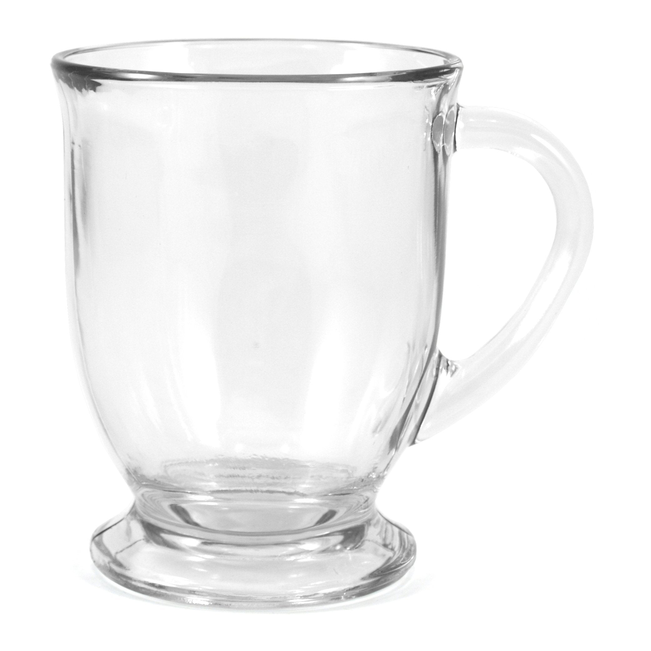 Anchor Hocking Cafe Crystal mug 16 oz with elegant curved handle for daily coffee