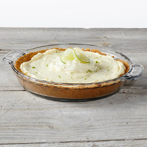 Anchor Hocking pie plate showcases durable microwave-safe glass that heats evenly.