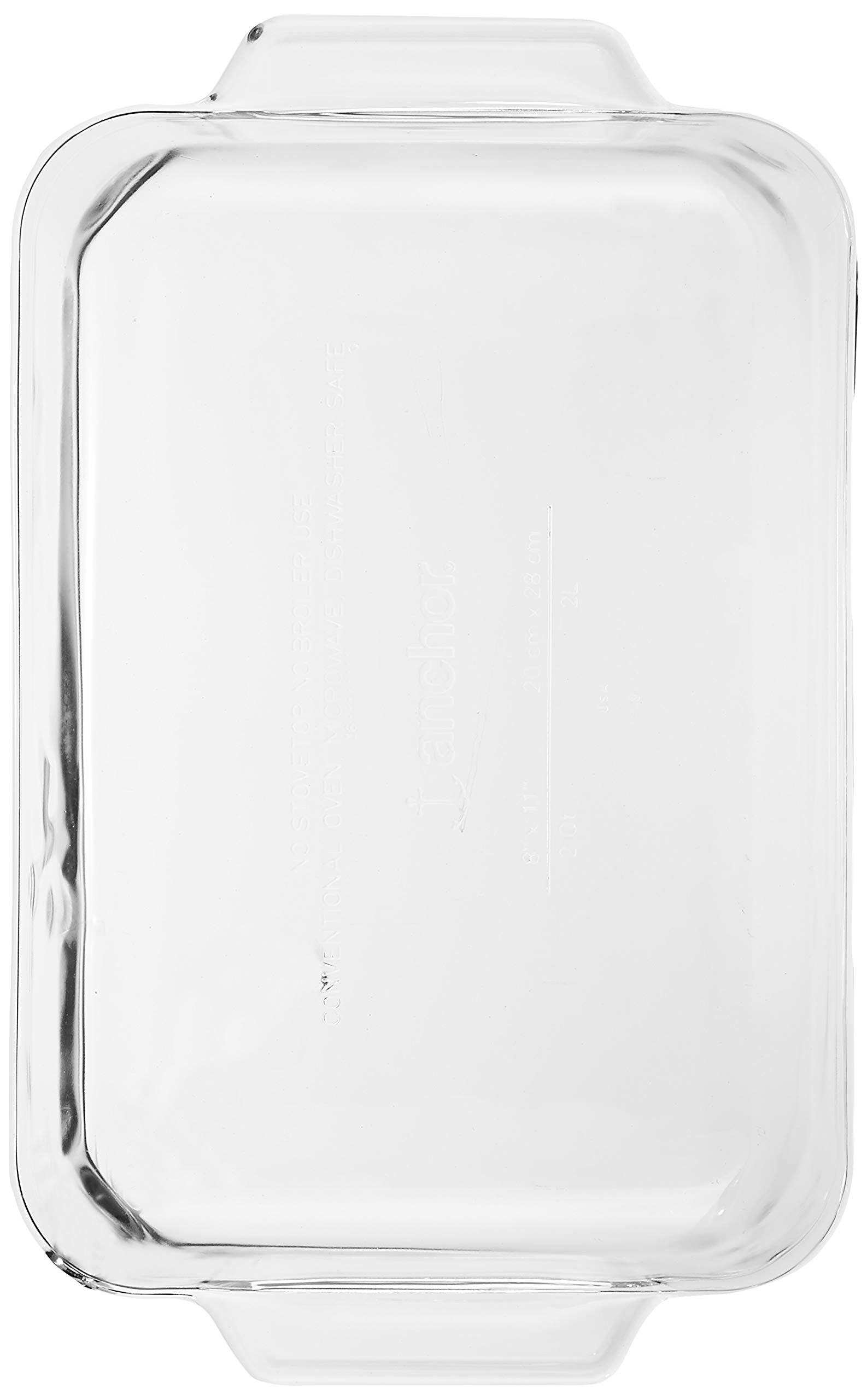 Anchor Hocking Oven Basics glass baking dish fill-line indicator helps reduce spills during cooking.