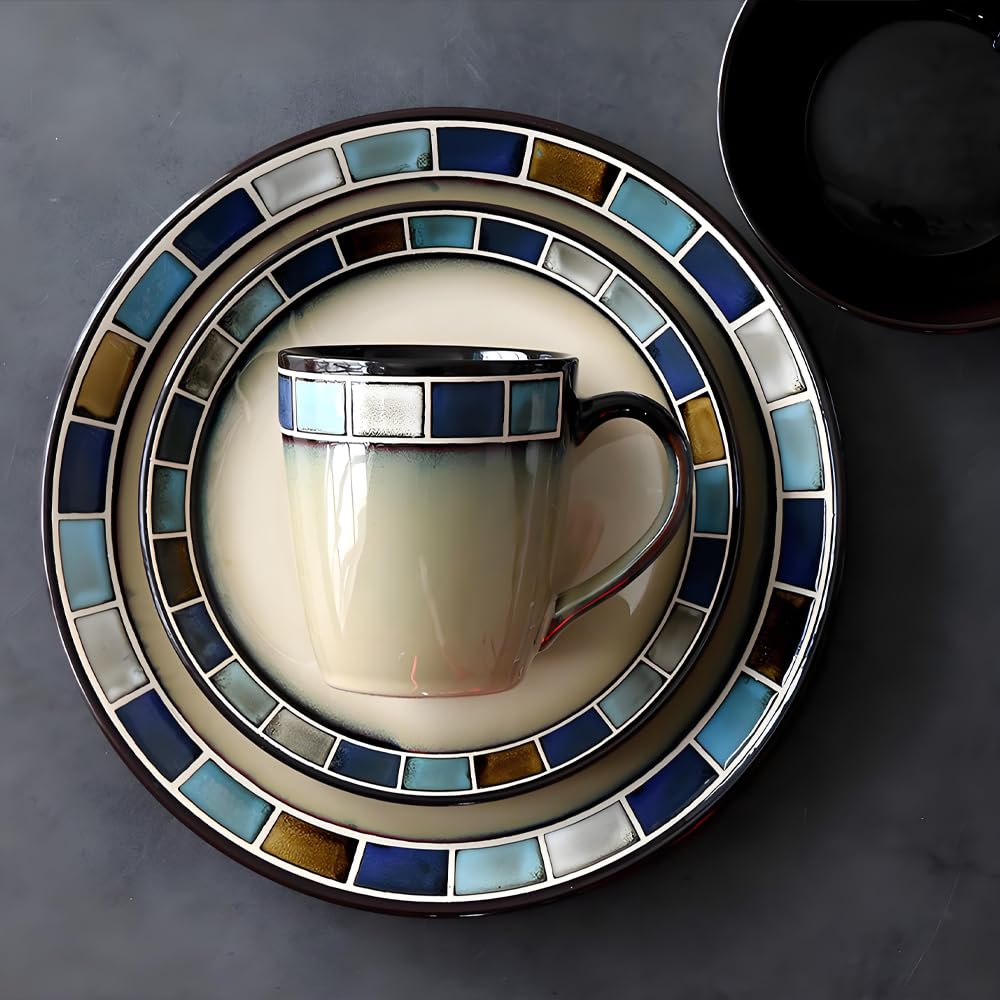 ANCYDPMI ceramic dinnerware blue bowl for versatile serving.