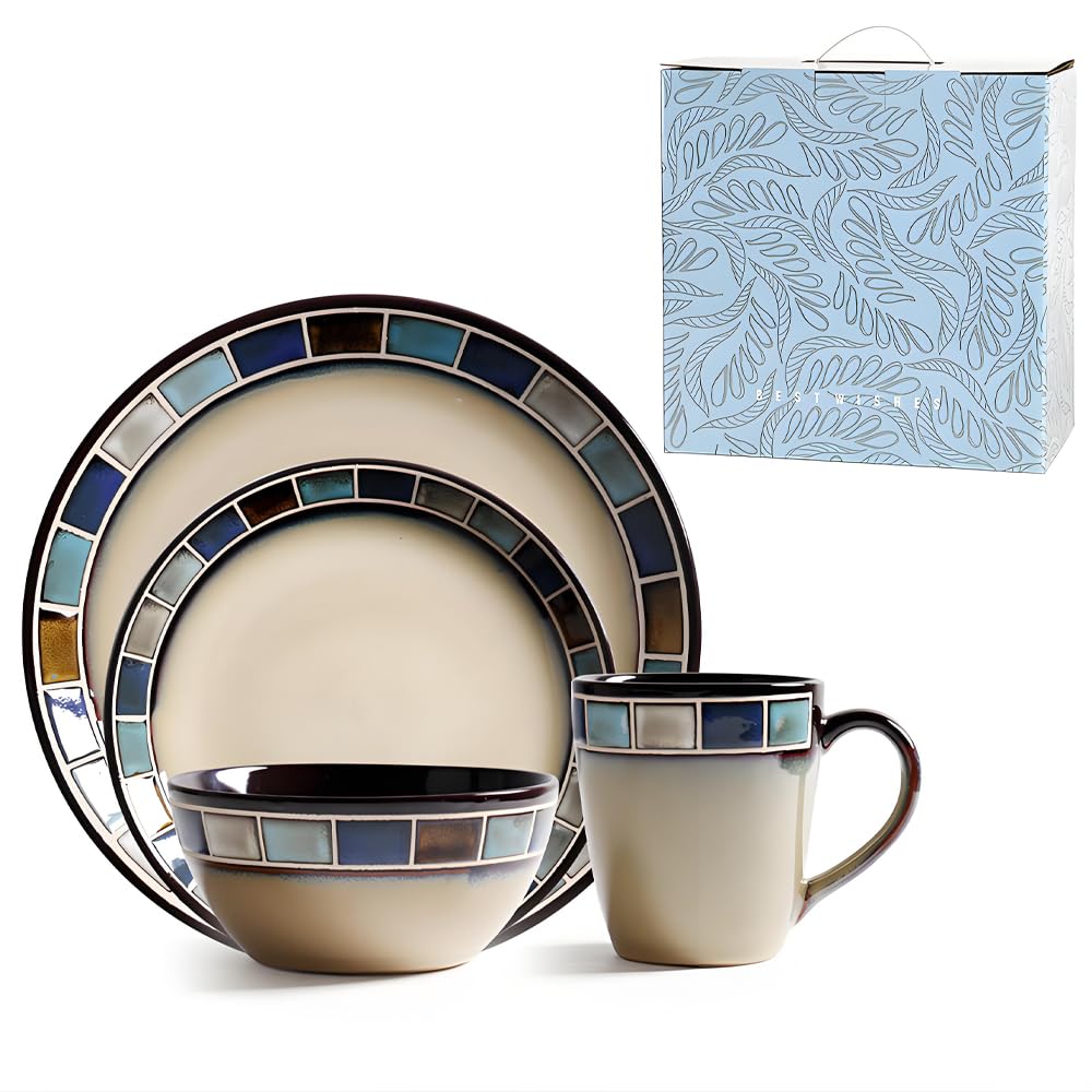 ANCYDPMI ceramic dinnerware blue plate for everyday meals.