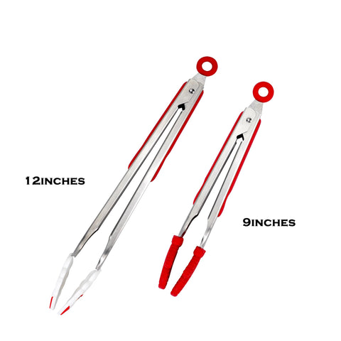 ANDGELOO tongs with silicone tips protect non-stick pans
