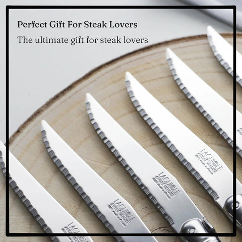 Andre Verdier Laguiole blade with mirror finish for an elegant table presence.