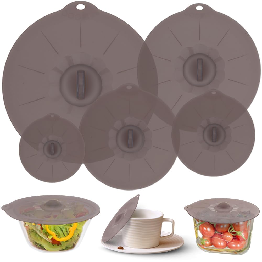 ANDYKEN silicone lid 4-inch fits bowls to prevent splatters and preserve heat.