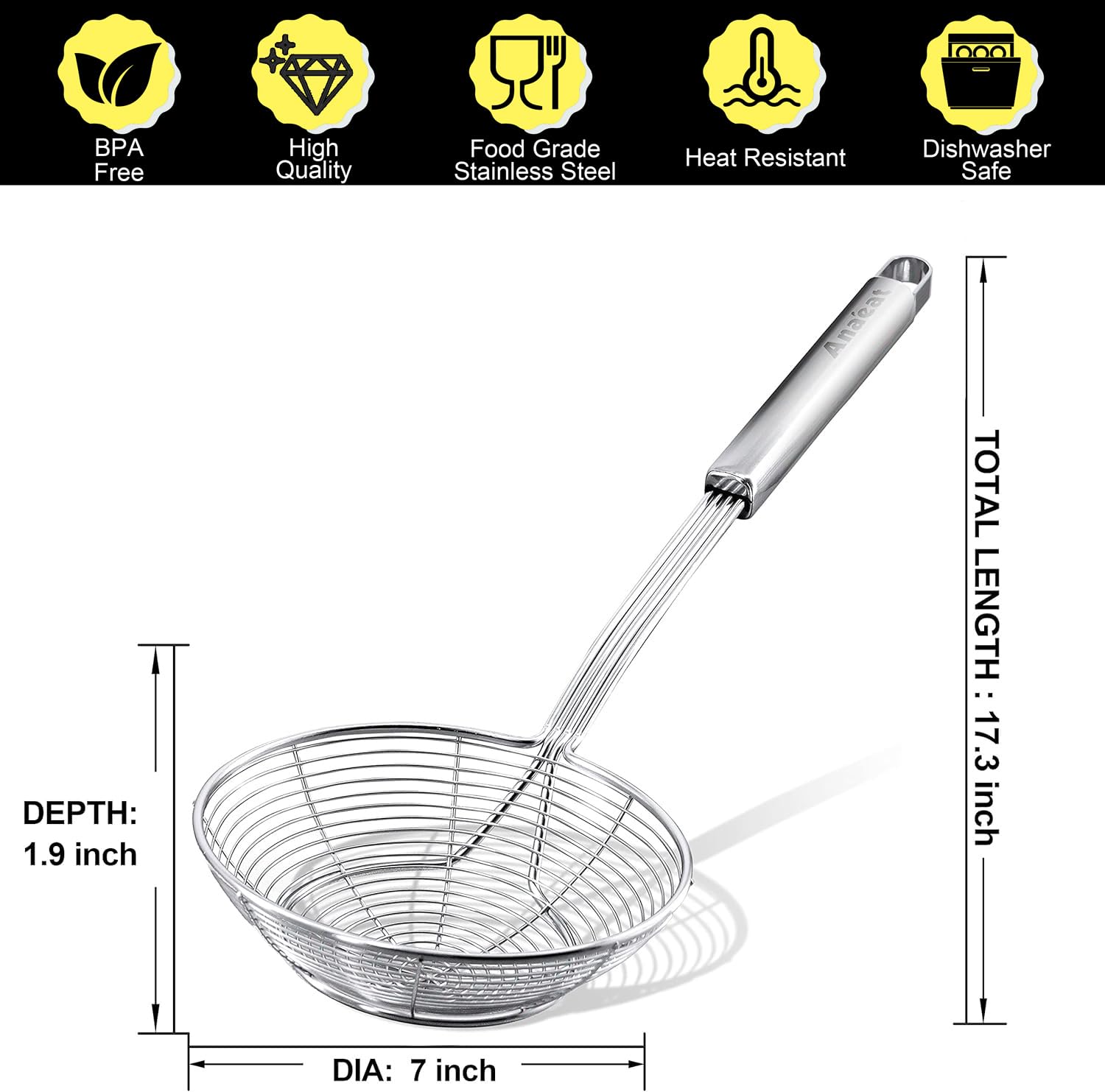 Dishwasher-safe design for easy cleaning after cooking.