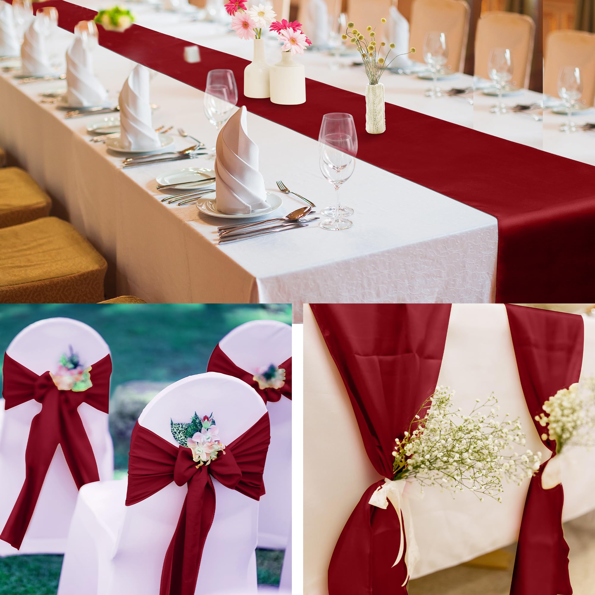 Aneco satin runners are reusable across events for stylish versatility