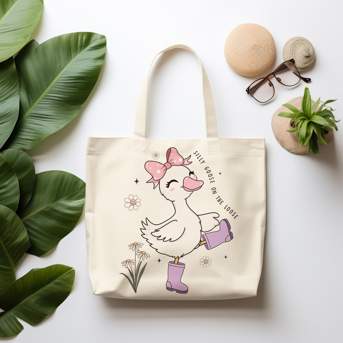 Anellyee Silly Goose tote is gift-ready for goose lovers.