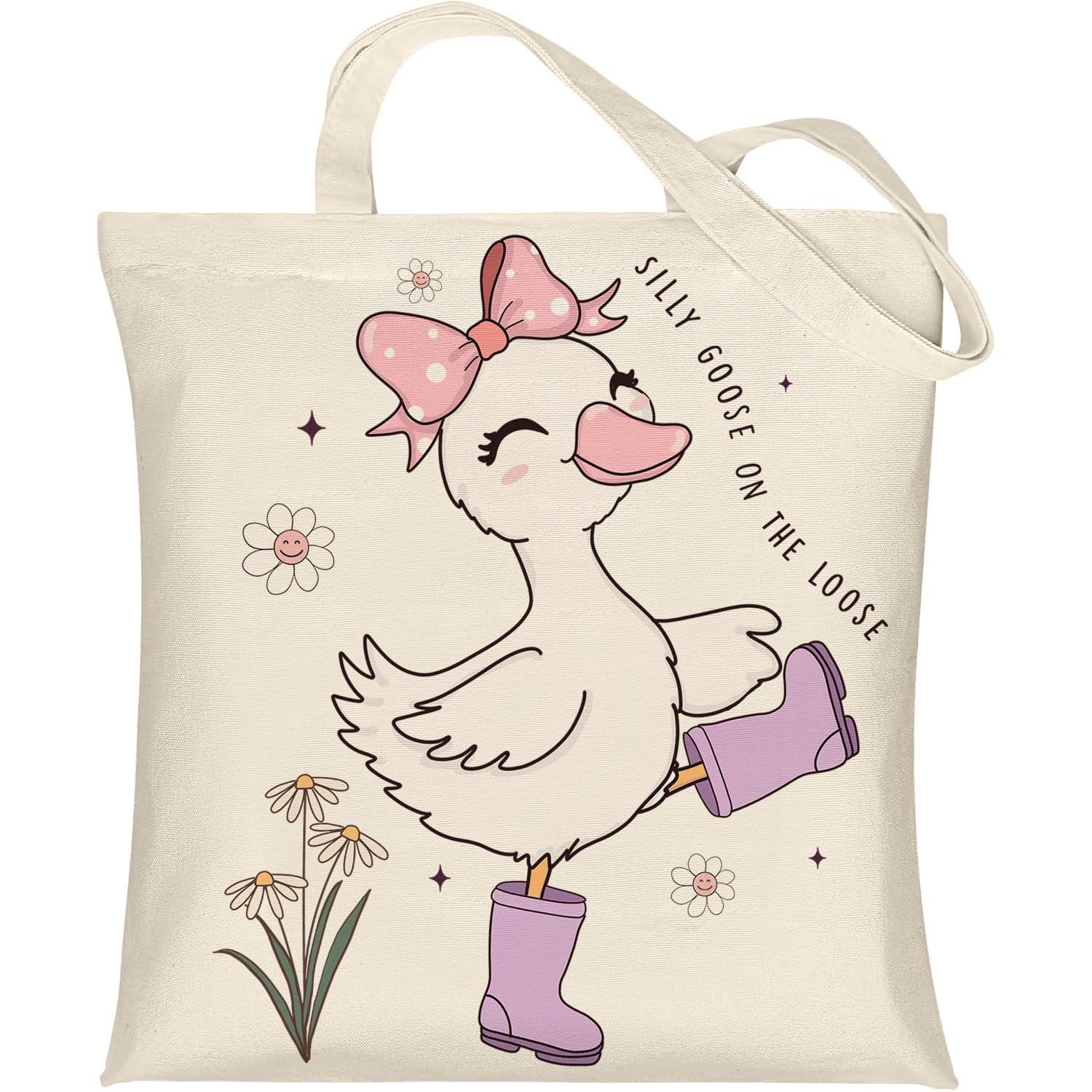 Anellyee Silly Goose tote with inner pocket for secure items on the go.