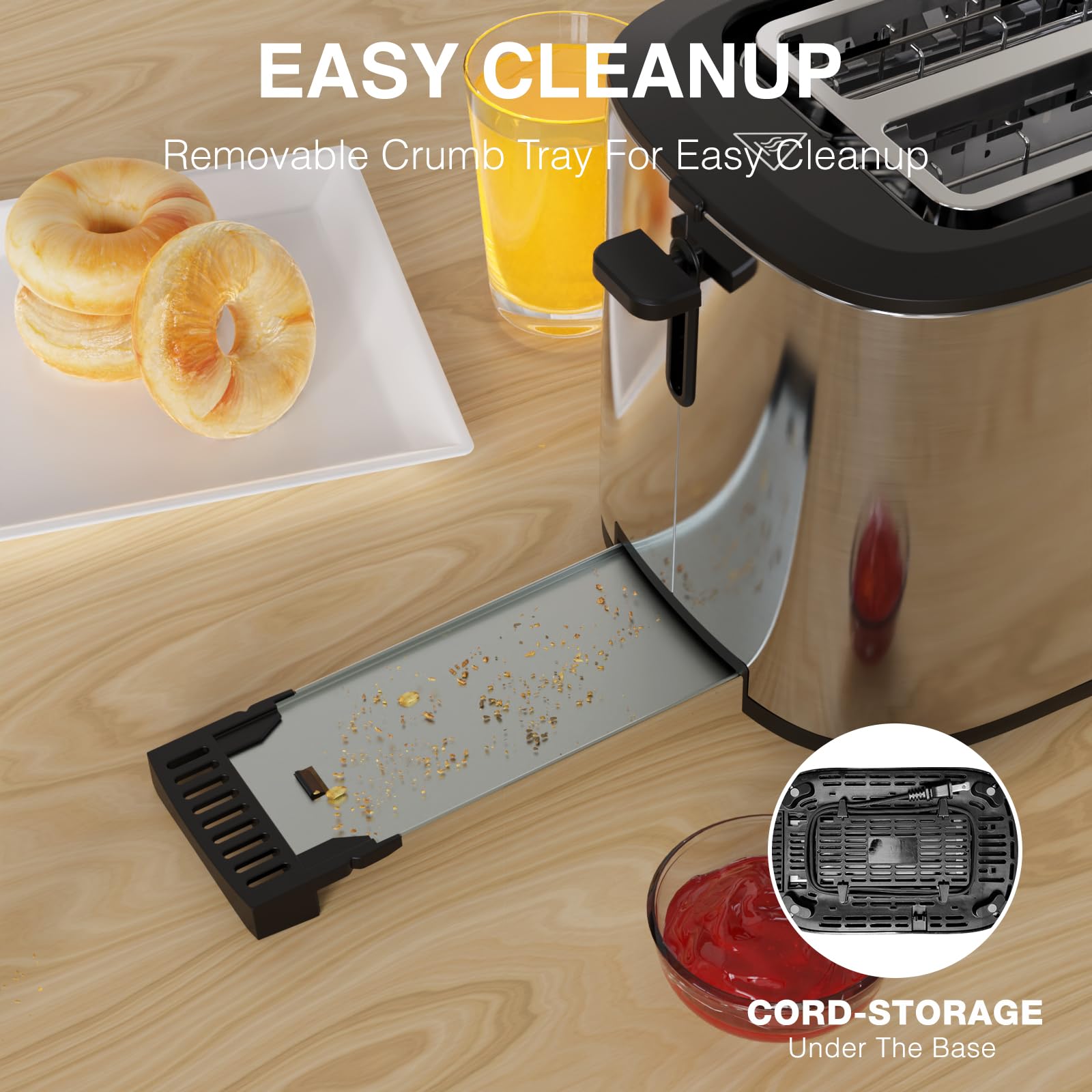 Anfilank Toaster cord storage keeps counters tidy