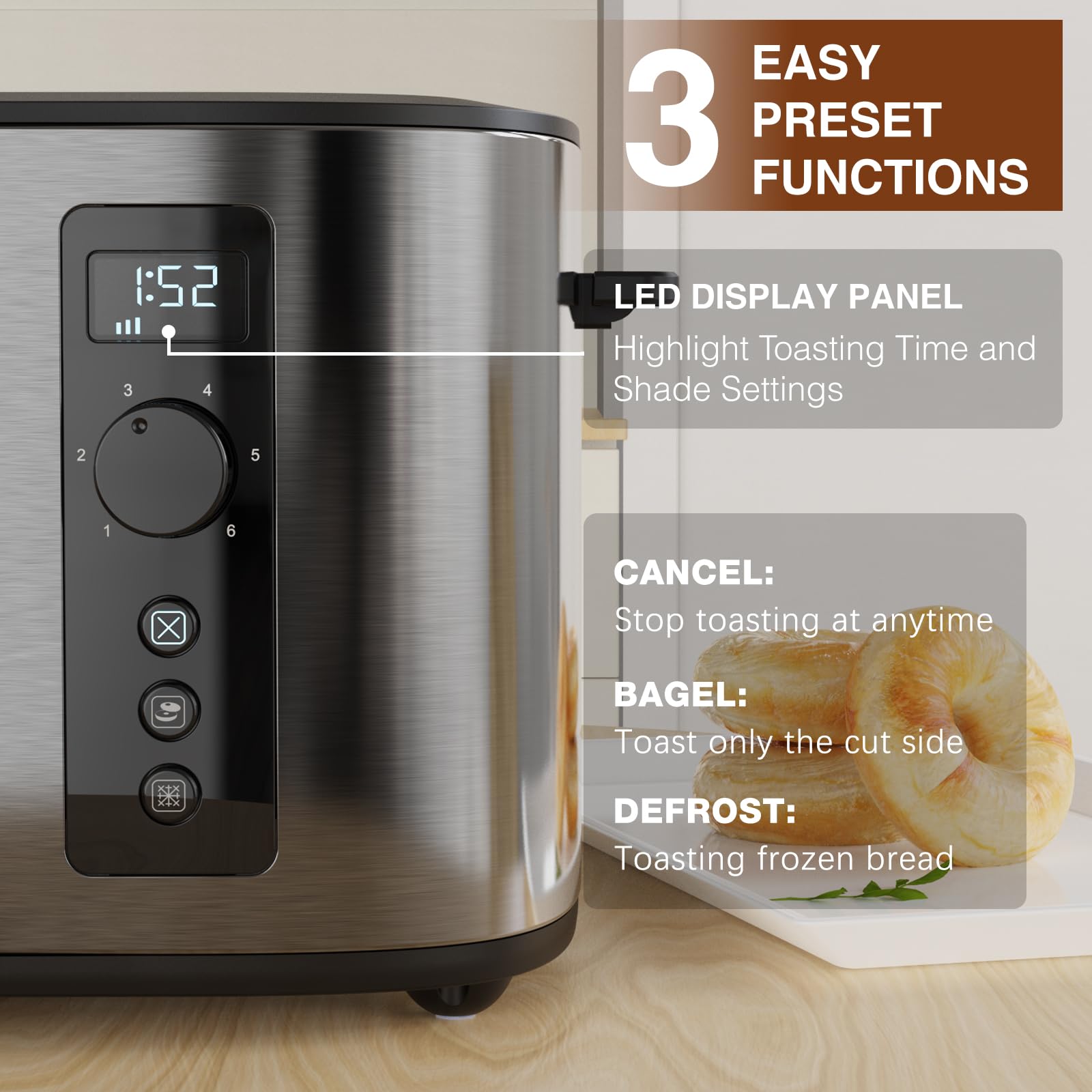 Anfilank Toaster built in warming rack for pastries