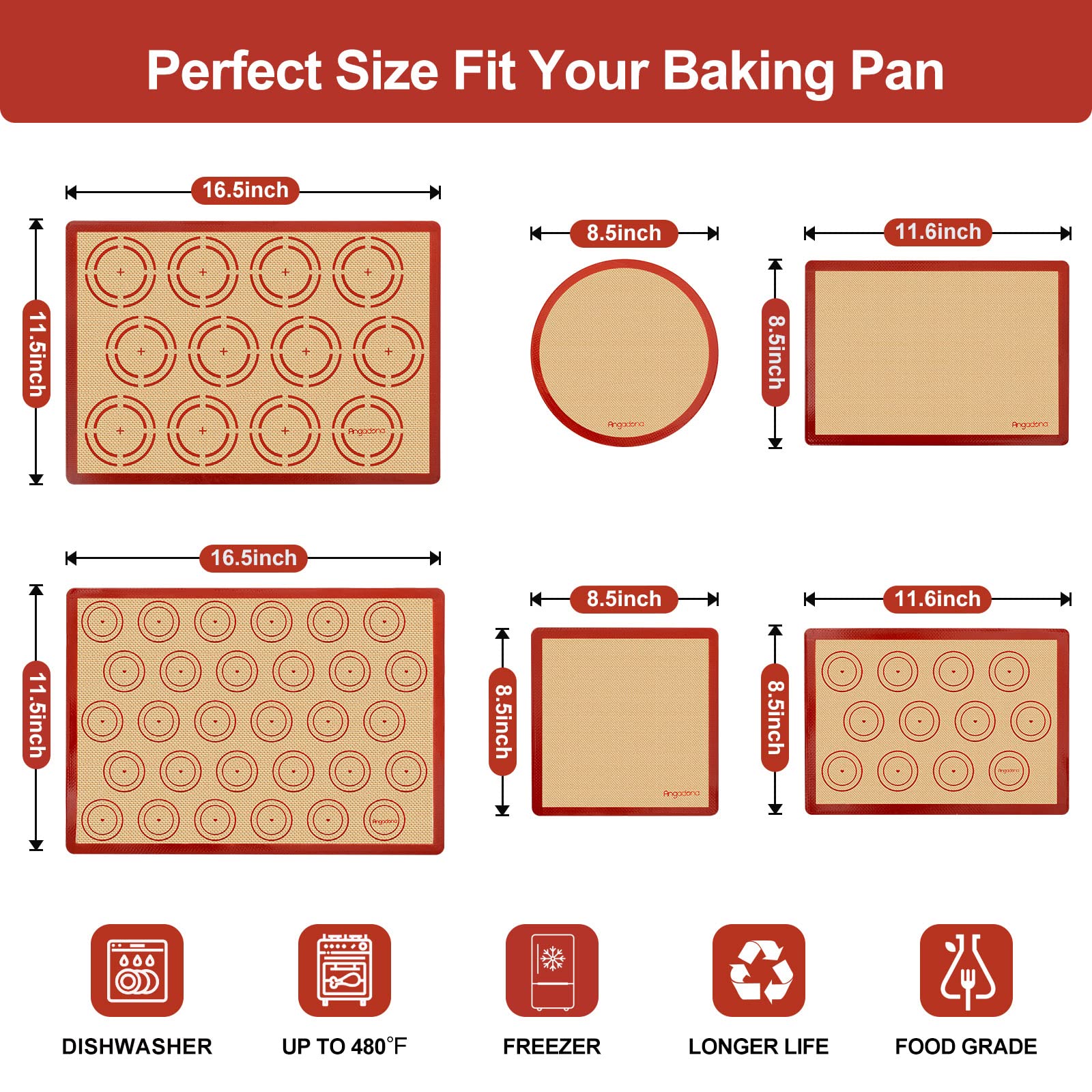 Angadona dough rolling surface baking mat provides stable pastry work