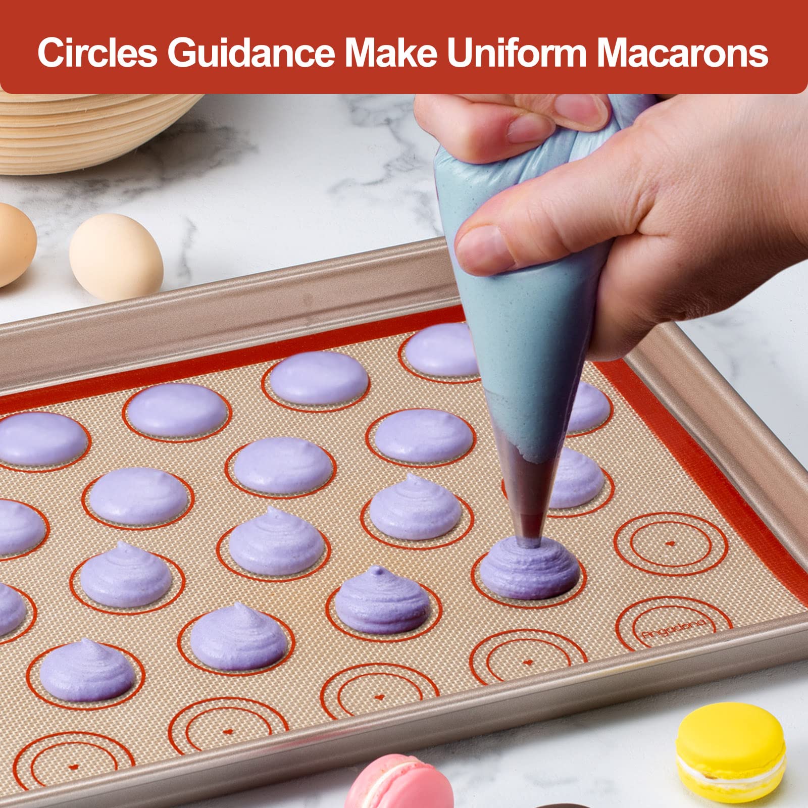 Angadona silicone baking mat non-stick surface for quick cleanup