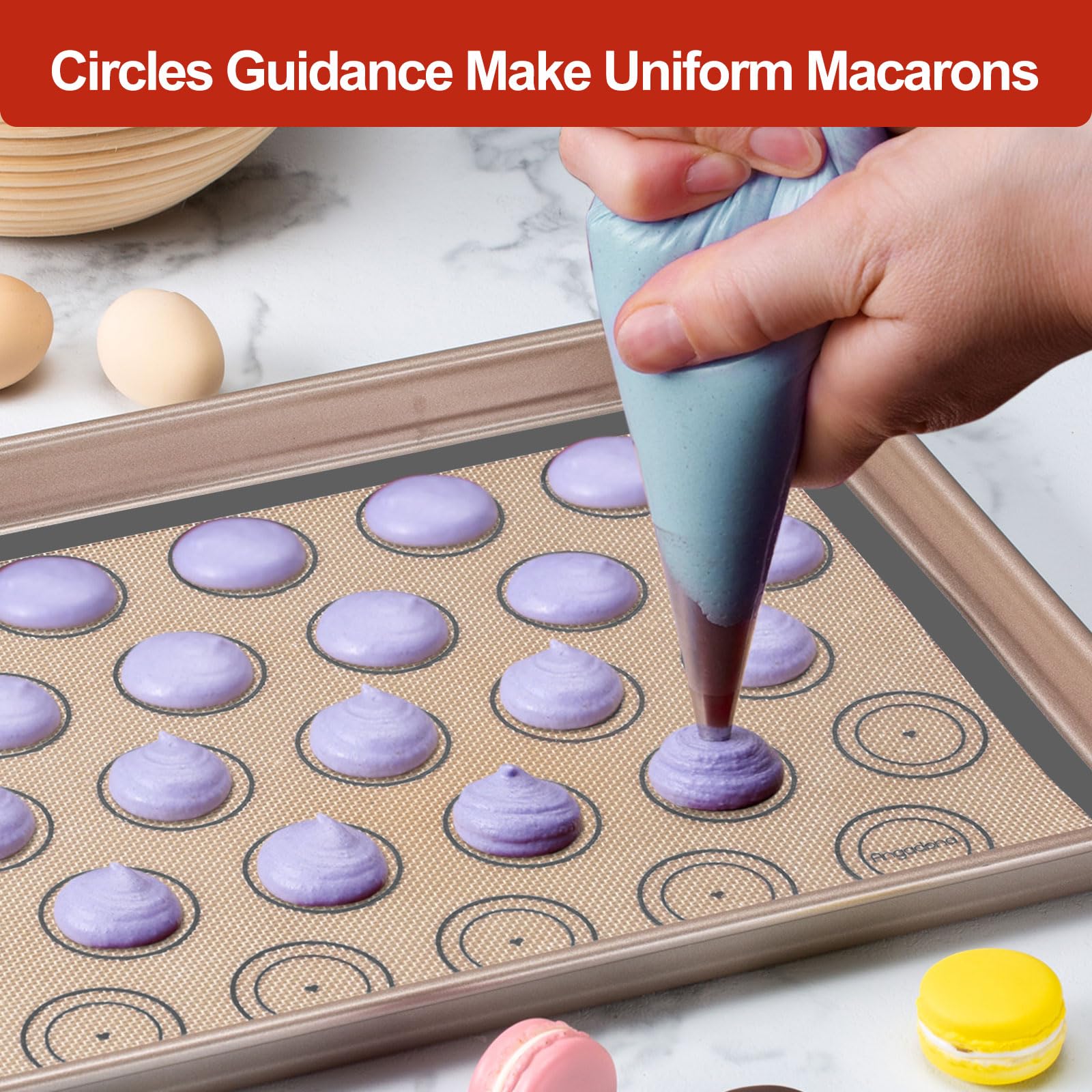 Angadona mat highlighting non-stick surface for easy food release.