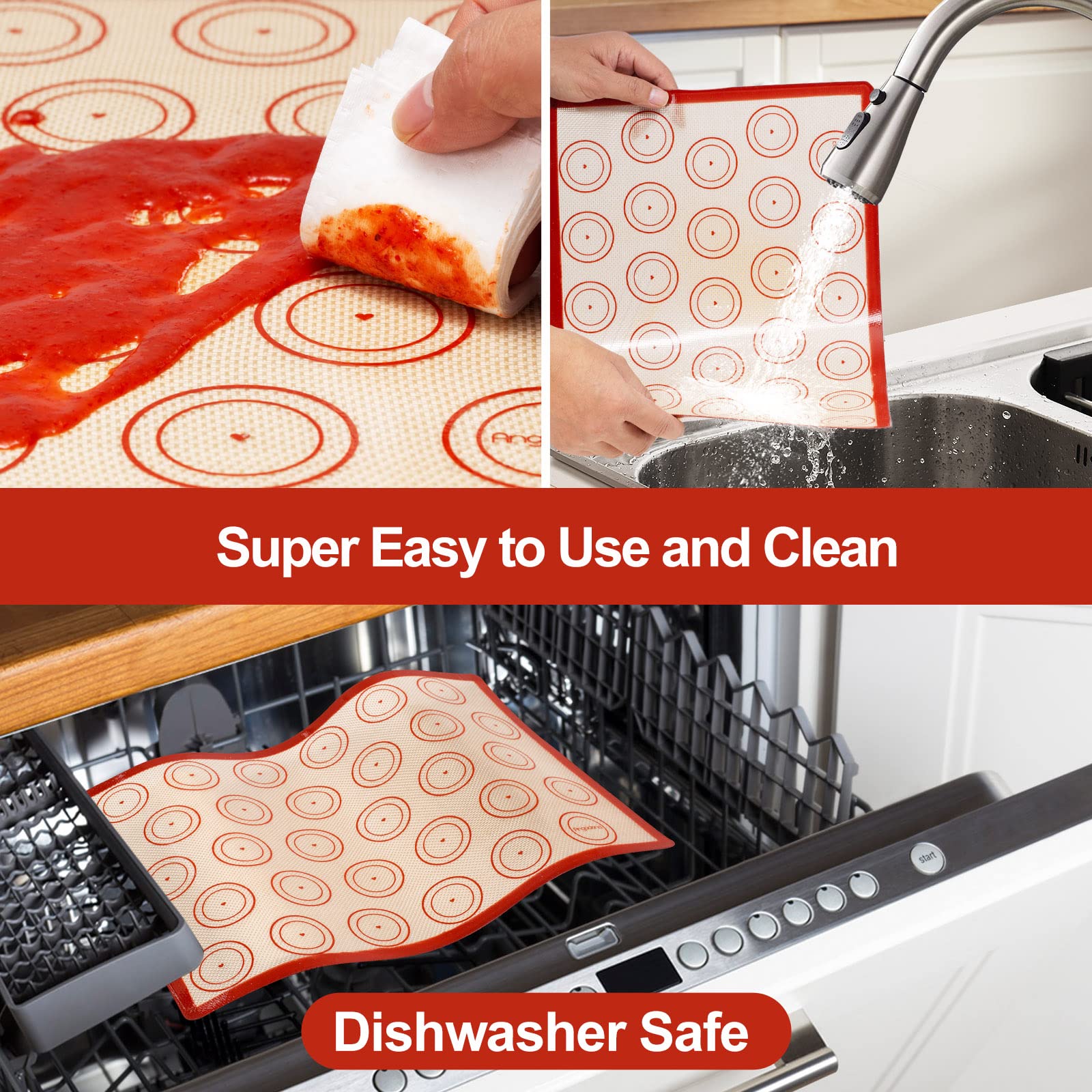Angadona quarter-size baking mat fits standard pans for versatile baking